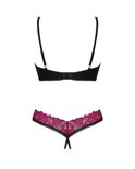 Obsessive - Kruisloze BH-Set - Zwart/Paars