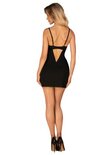 Obsessive - Rosenty Babydoll & String - Zwart/Paars