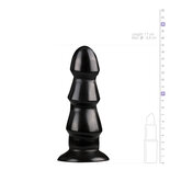 Zwarte Anaal Dildo Met Ribbels