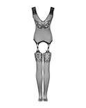 Vlinder Catsuit Met Jarretel Design - Zwart