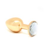 Rimba - GOUD Buttplug KLEIN met kristal (unisex)