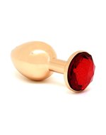 Rimba - GOUDEN Buttplug KLEIN met kristal, massief  (unisex)