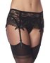 Amorable by Rimba - Jarretelgordel met G-string en Kousen - One Size - Zwart