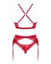 Lacelove Romantische set met jarretelgordel - Rood