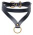 Bondage Baddie Collar Met O-ring - Zwart/Goud_