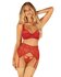 Lonesia Kanten BH Set Met Sexy Slip - Rood_